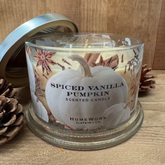 HomeWorx by Slatkin & Co Spiced Vanilla Pumpkin 18oz 4 Wick Candle - Picture 2 of 4